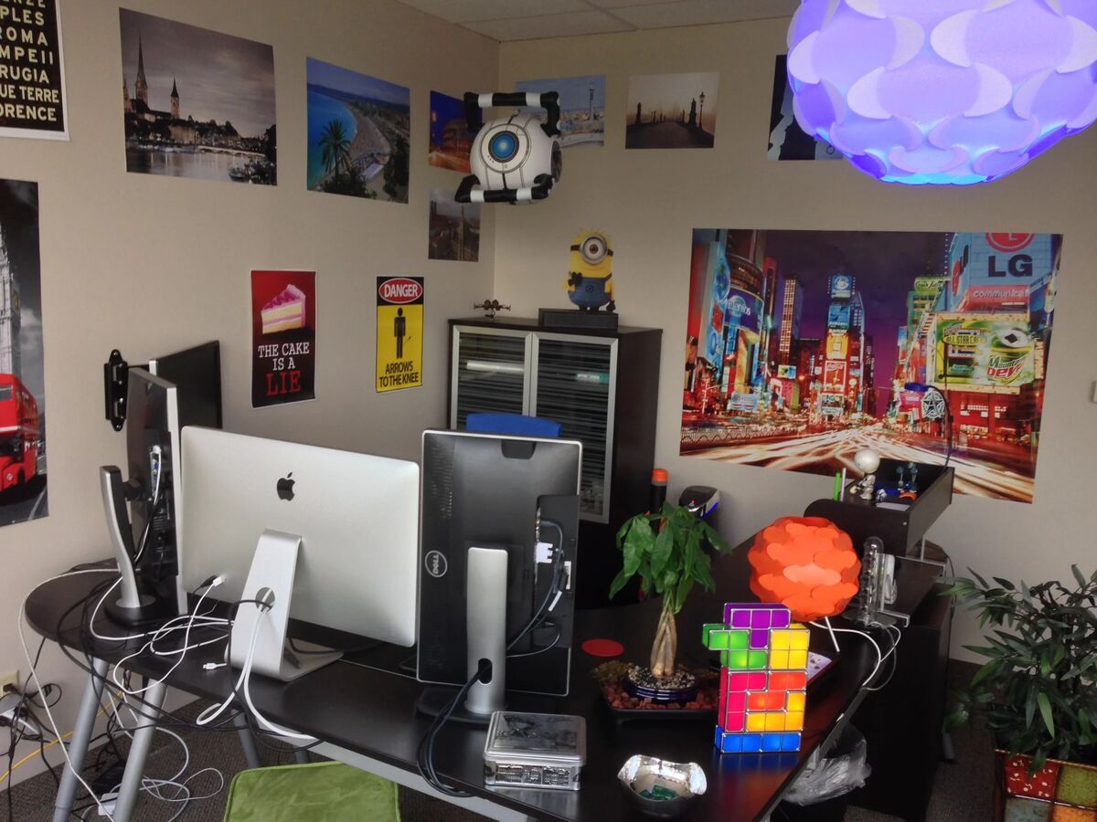 Desk setup after rearrangement - window view