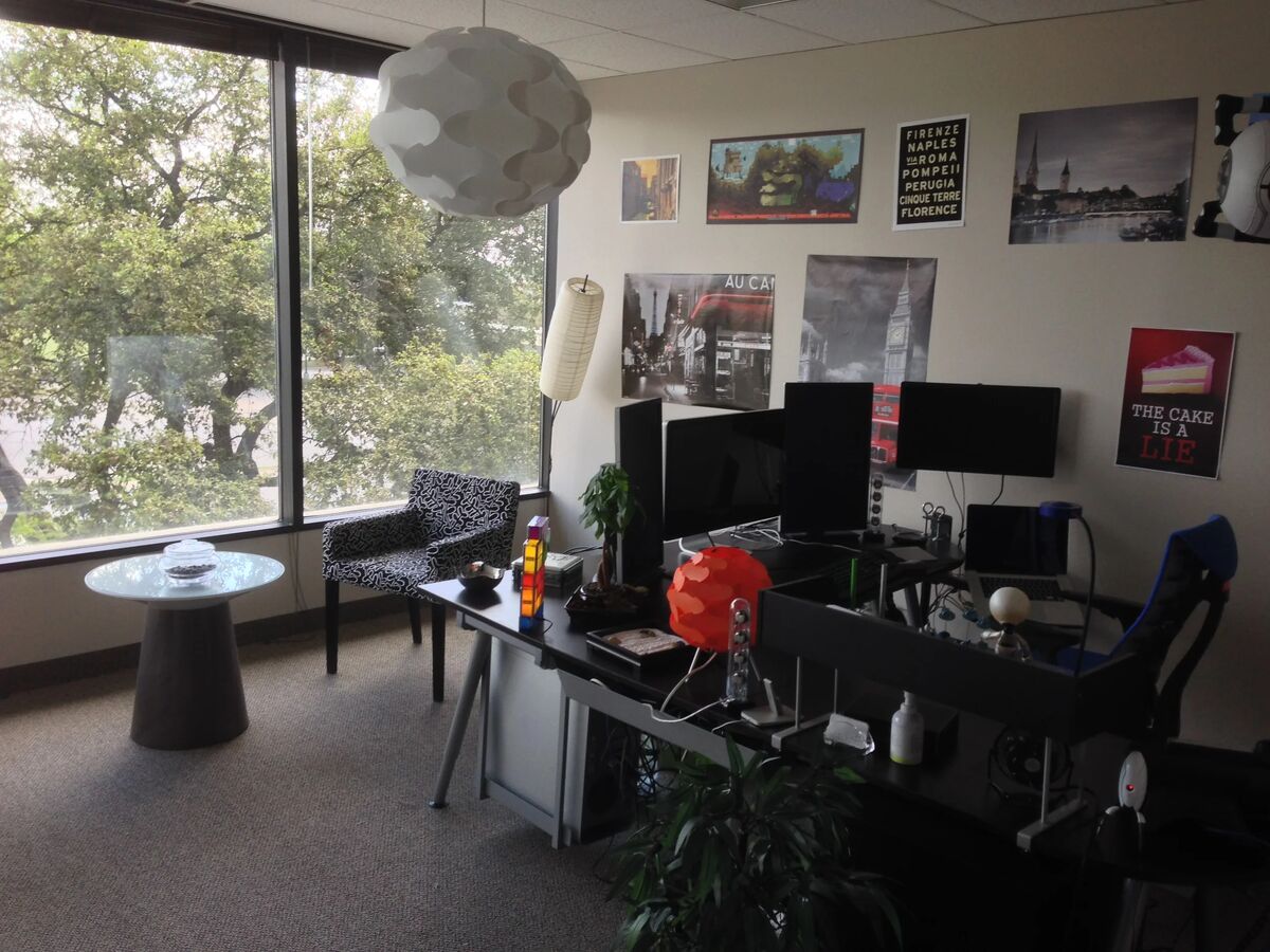 Desk setup after rearrangement - overview